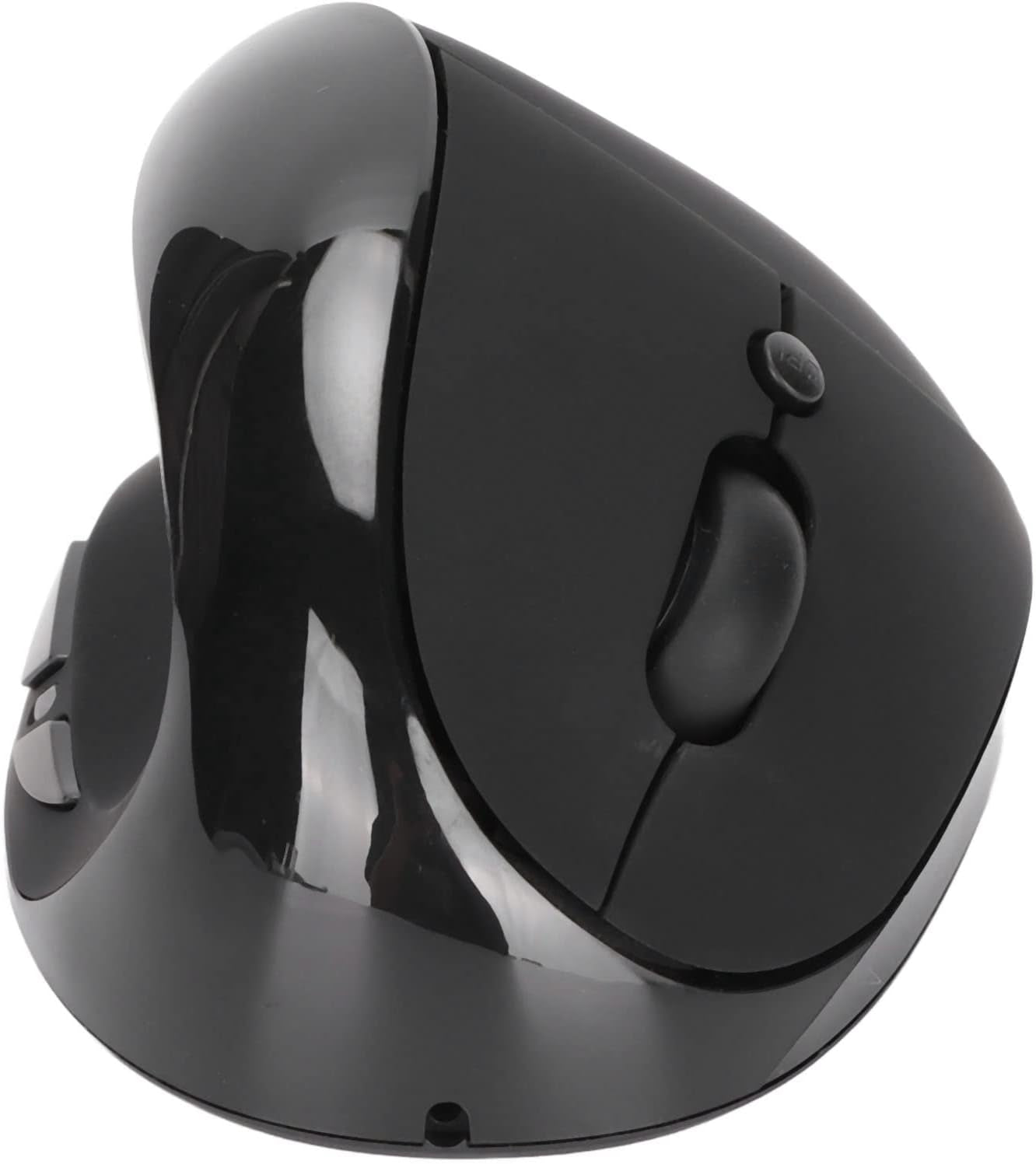 Left-Handed Mouse, 2.4G Wireless Vertical Ergonomic Mouse, 800/1200/1600 DPI Adjustable, Rechargeable Optical Mouse with USB Receiver, for Laptop Computer PC Desktop (Black)