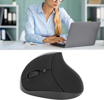 Left-Handed Mouse, 2.4G Wireless Vertical Ergonomic Mouse, 800/1200/1600 DPI Adjustable, Rechargeable Optical Mouse with USB Receiver, for Laptop Computer PC Desktop (Black)