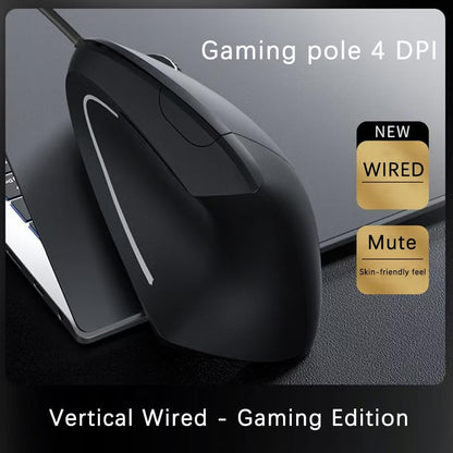 Wired Mouse, Ergonomic Mouse 6 Buttons Silent Mouse 4 Adjustable DPI Vertical Mouse Compatible with Windows/Chrome/Laptop/Computer