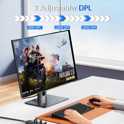 Wired Mouse, Ergonomic Mouse 6 Buttons Silent Mouse 4 Adjustable DPI Vertical Mouse Compatible with Windows/Chrome/Laptop/Computer