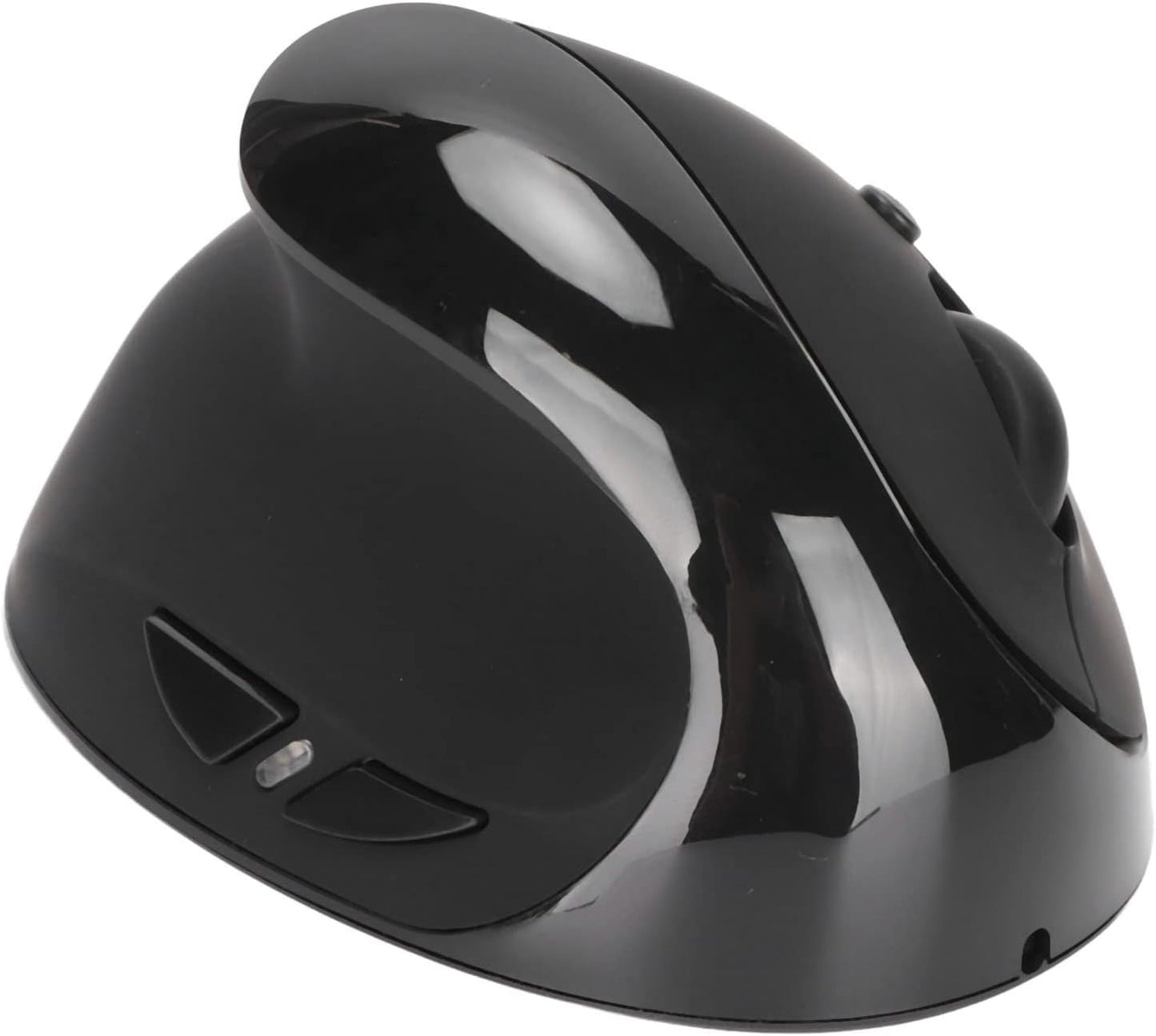 Left-Handed Mouse, 2.4G Wireless Vertical Ergonomic Mouse, 800/1200/1600 DPI Adjustable, Rechargeable Optical Mouse with USB Receiver, for Laptop Computer PC Desktop (Black)