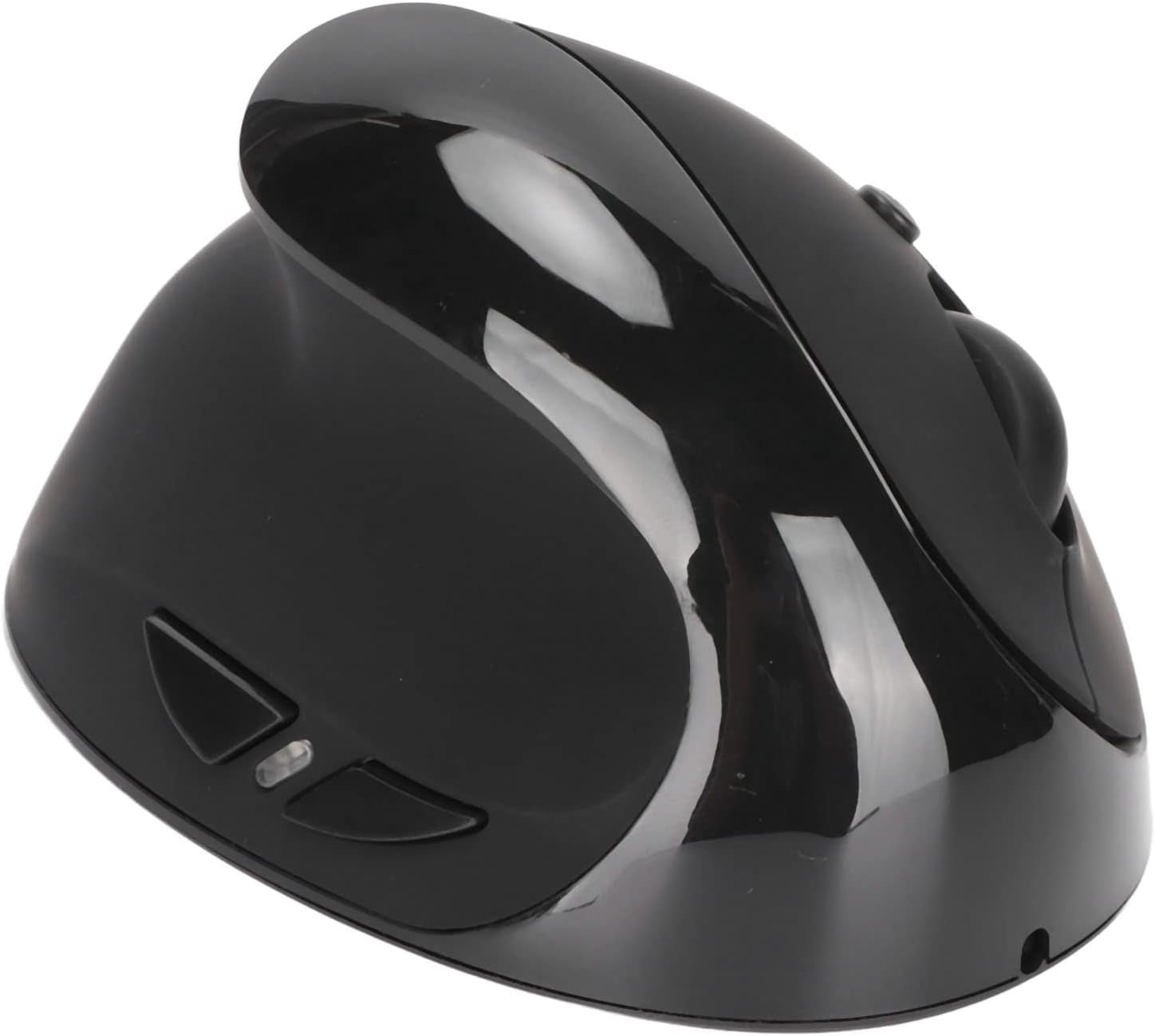Left-Handed Mouse, 2.4G Wireless Vertical Ergonomic Mouse, 800/1200/1600 DPI Adjustable, Rechargeable Optical Mouse with USB Receiver, for Laptop Computer PC Desktop (Black)