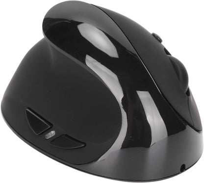 Left-Handed Mouse, 2.4G Wireless Vertical Ergonomic Mouse, 800/1200/1600 DPI Adjustable, Rechargeable Optical Mouse with USB Receiver, for Laptop Computer PC Desktop (Black)