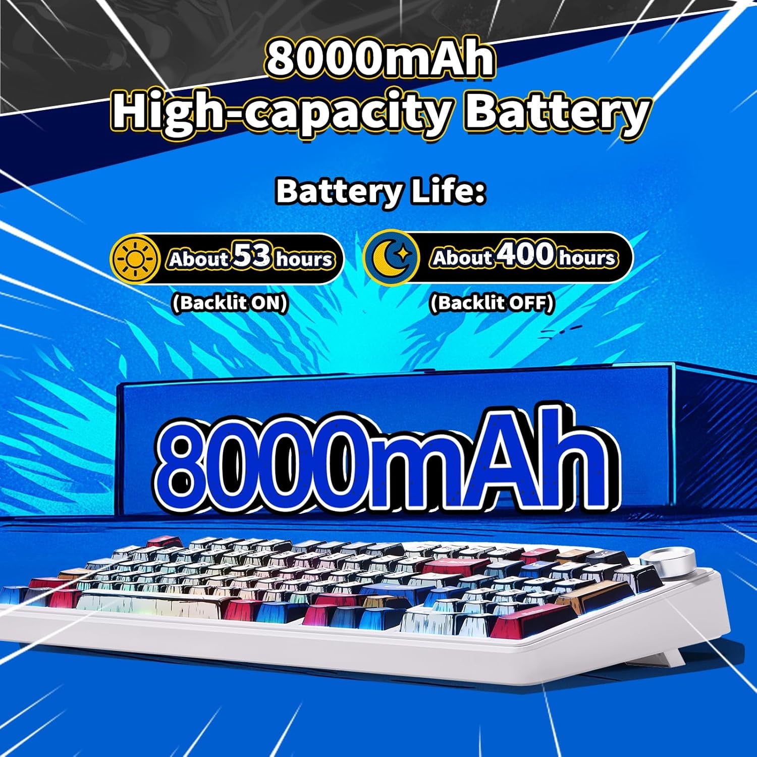 X Aula F99 Pro Mechanical Keyboard, Wireless Gaming Keyboards RGB Backlit Hot Swappable Custom Creamy Bluetooth Computer Keyboard, Tri-Mode Bt5.0/2.4Ghz/Usb-C, Pre-Lubed Switches PBT Keycaps