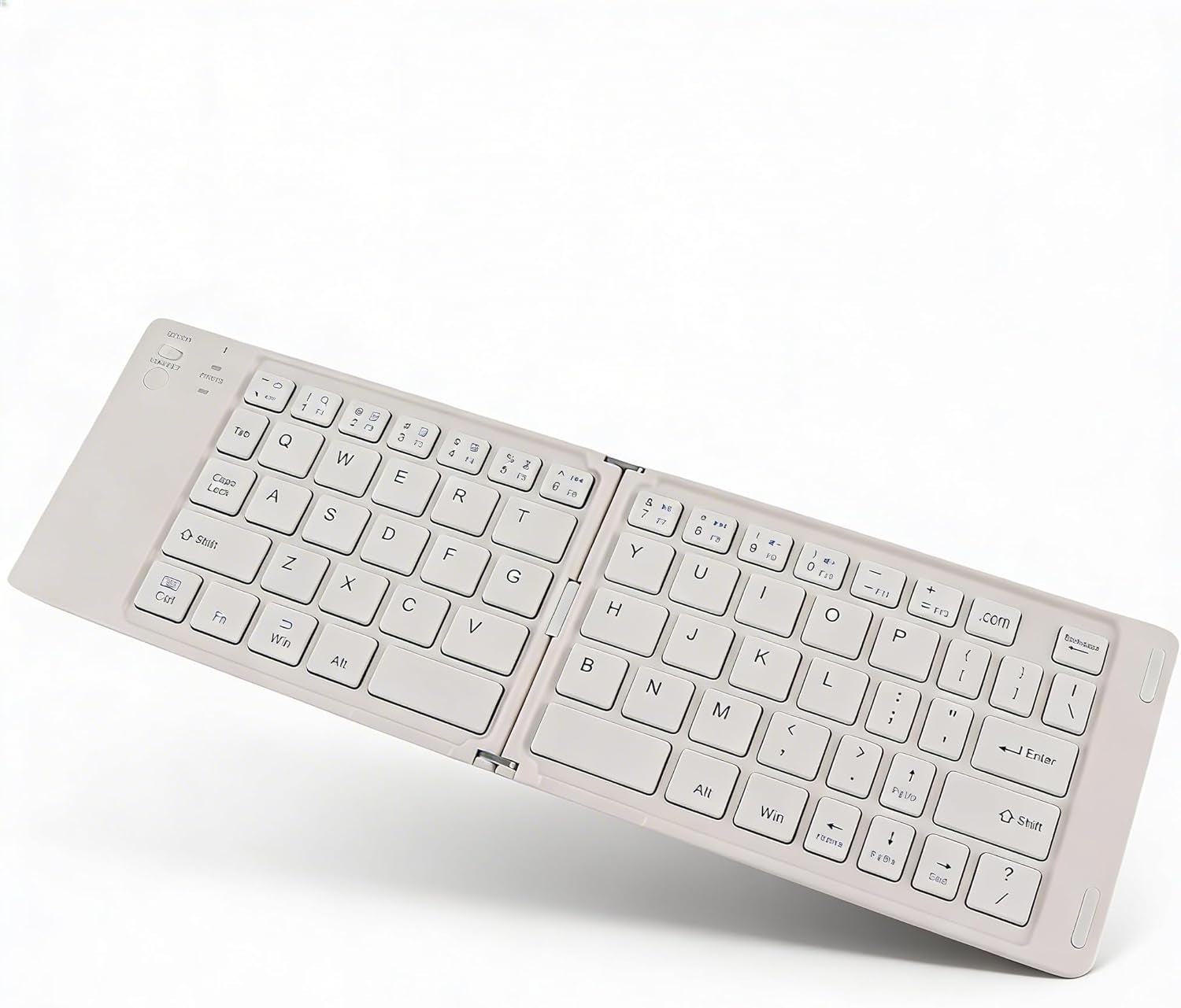Foldable BT Keyboard - Portable BT 5.0 Wireless Keyboard, Magnetic Ultra Slim Portable Travel Keyboard, Portable Wireless Keyboard for Android for Win (White)