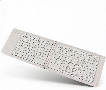 Foldable BT Keyboard - Portable BT 5.0 Wireless Keyboard, Magnetic Ultra Slim Portable Travel Keyboard, Portable Wireless Keyboard for Android for Win (White)