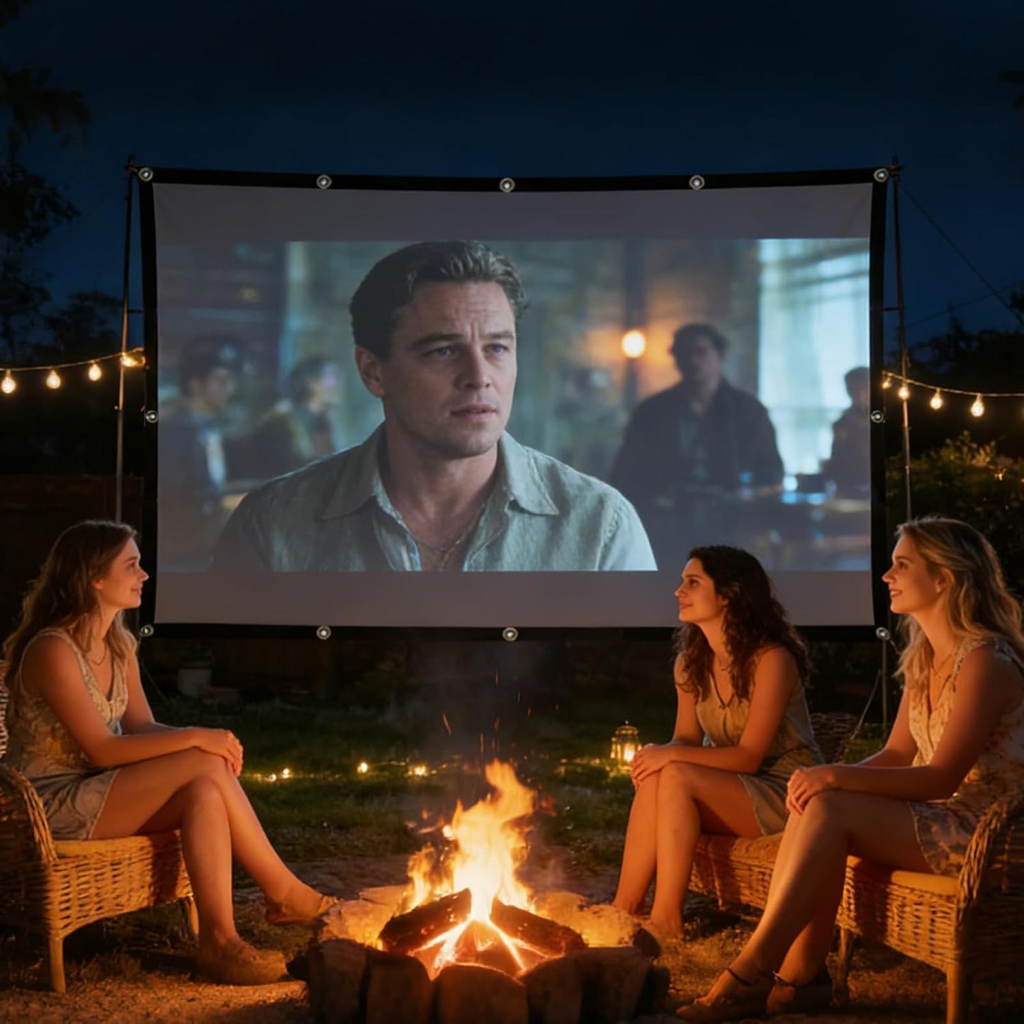 Portable Projector Screen Outdoor, 120In Projector Screen 16:9 4K HD Lightweight Movie Screen, for Outdoor Movie Screen Backyard Indoor Home Theater Projection (Screen)