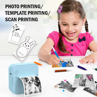 10 Rolls Mini Printer Paper - 5 Thermal Sticky & 5 Plain, 57X25Mm for Inkless Printer, Notes, Journal, Memo, Photo, Study